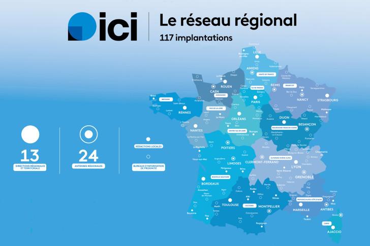 Carte du réseau régional